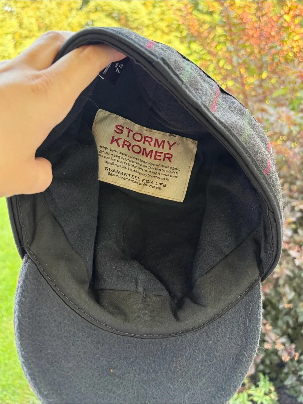Stormy Kromer the original cap Adirondack plaid pattern wool blend hat